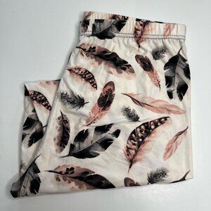 New Womens Feather Black Cream Blush Butter Soft Leggings XPlus Size 18-24